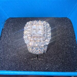 Bella Luce 5CTW Simulated Diamond Ring Sterling Silver Rhodium Size 6 Statement